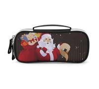 DWVSFJM Trousse à crayons en cuir PU étanche et portable avec fermeture éclair - Trousse à crayons de Noël pour fournitures de bureau