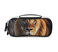 DWVSFJM Trousse à crayons en cuir PU étanche et portable avec fermeture éclair - Trousse à crayons Lion pour fournitures de bureau