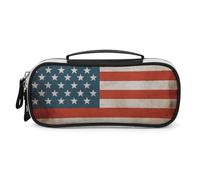 DWVSFJM Trousse à crayons en cuir PU étanche portable avec fermeture éclair drapeau des États-Unis Trousse à crayons pour fournitures de bureau Trousse de maquillage
