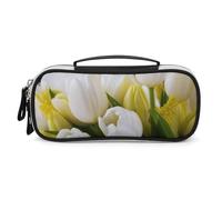 DWVSFJM Trousse à crayons en cuir synthétique étanche et portable avec fermeture éclair - Différentes fleurs - Pour fournitures de bureau et maquillage