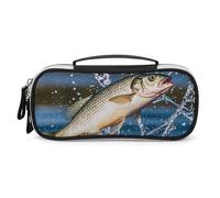 DWVSFJM Trousse à crayons en cuir synthétique étanche et portable avec fermeture éclair - Grande bouche - Bait - Appât - Trousse à crayons pour fournitures de bureau