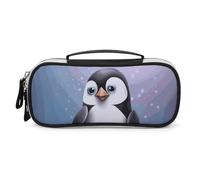 DWVSFJM Trousse à crayons en cuir synthétique étanche et portable avec fermeture éclair « I Love Penguins » pour fournitures de bureau, trousse de maquillage