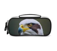 DWVSFJM Trousse à crayons en cuir synthétique étanche et portable avec fermeture éclair - Motif aigle blanc - Pour fournitures de bureau et maquillage