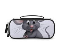 DWVSFJM Trousse à crayons en cuir synthétique étanche et portable avec fermeture éclair Motif animaux Gris