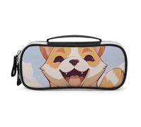 DWVSFJM Trousse à crayons en cuir synthétique étanche et portable avec fermeture éclair Motif chien Shiba Inu