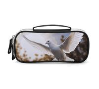 DWVSFJM Trousse à crayons en cuir synthétique étanche et portable avec fermeture éclair - Motif colombe blanche volante au soleil - Pour fournitures de bureau et maquillage
