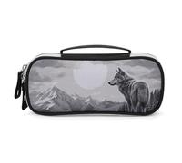 DWVSFJM Trousse à crayons en cuir synthétique étanche et portable avec fermeture éclair - Motif loup solitaire - Pour fournitures de bureau