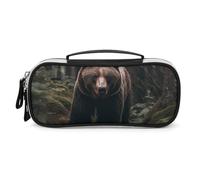 DWVSFJM Trousse à crayons en cuir synthétique étanche et portable avec fermeture éclair Motif ours dans l'arbre