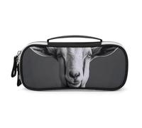 DWVSFJM Trousse à crayons en cuir synthétique étanche et portable avec fermeture éclair - Noir et blanc - Pour fournitures de bureau et maquillage