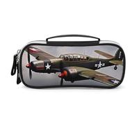 DWVSFJM Trousse à crayons en cuir synthétique étanche et portable avec fermeture éclair pour avions de la Seconde Guerre mondiale