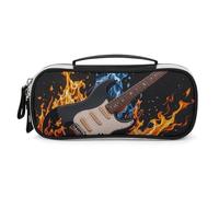 DWVSFJM Trousse à crayons en cuir synthétique étanche et portable avec fermeture éclair pour guitare électrique, trousse de maquillage pour fournitures de bureau