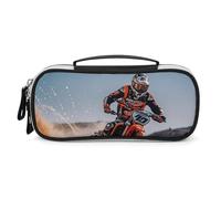 DWVSFJM Trousse à crayons en cuir synthétique étanche et portable avec fermeture éclair pour le sport, la moto, les fournitures de bureau, le maquillage