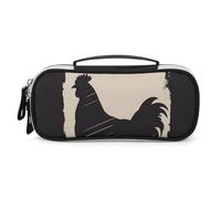 DWVSFJM Trousse à crayons en cuir synthétique imperméable et portable avec fermeture éclair - Motif poule - Pour fournitures de bureau et maquillage