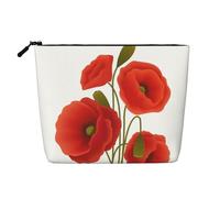 Dwvtfsm Belle trousse de maquillage à fleurs pour femme, organiseur de voyage en lin imperméable, léger avec fermeture éclair, trousse de toilette de voyage, sac de rangement pour pinceaux de