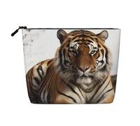 Dwvtfsm Big Tiger Trousse de maquillage pour femme en lin imperméable avec fermeture éclair légère