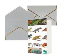 DWVTFSM Carte de remerciement avec enveloppes, cartes de vœux pour toutes les occasions, anniversaire, mariage, pensée à vous, différents types de lézard, cartes vierges 10,2 x 15,2 cm