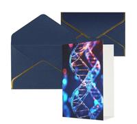 DWVTFSM Carte de remerciement avec enveloppes - Cartes de vœux pour toutes les occasions - Carte d'anniversaire ou de mariage - Carte de vœux ADN génétique Helix vierge 10,2 x 15,2 cm