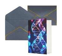 DWVTFSM Carte de remerciement avec enveloppes - Cartes de vœux pour toutes les occasions - Carte d'anniversaire ou de mariage - Carte de vœux ADN génétique Helix vierge 10,2 x 15,2 cm