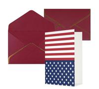 DWVTFSM Carte de remerciement avec enveloppes - Cartes de vœux pour toutes les occasions - Carte d'anniversaire ou de mariage - Carte de vœux - Drapeau américain étoiles - Cartes vierges - 10,2 x 15,2