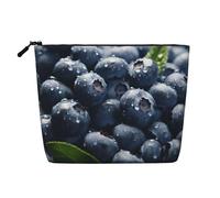 Dwvtfsm Délicieuse trousse de maquillage myrtille pour femme, organiseur de voyage en lin imperméable, léger avec fermeture éclair, trousse de toilette de voyage, organisateur de pinceaux de