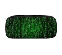 DWVTFSM Grande trousse à crayons binaire en cuir avec chiffres verts - Étanche - Joli étui de voyage pour maquillage - Pour homme et femme, Style :, Taille unique