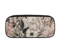 DWVTFSM Grande trousse à crayons étanche avec fleurs vertes et blanches - Trousse de voyage en cuir pour maquillage - Pour homme et femme, Style :, Taille unique