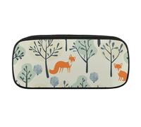 DWVTFSM Grande trousse à crayons étanche avec inscription « There Is A Fox in The Tree » - En cuir - Pour homme et femme, Style :, Taille unique