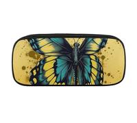 DWVTFSM Grande trousse à crayons étanche en cuir avec ailes ouvertes - Motif papillon et ailes ouvertes - Pour homme et femme, Style :, Taille unique