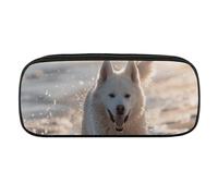 DWVTFSM Grande trousse à crayons étanche en cuir avec inscription « Running on The Beach » - Pour homme et femme, Style :, Taille unique