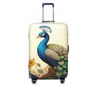 DWVTFSM Housse de bagage de voyage élastique anti-rayures lavable housse de valise de voyage beau paon protecteur de bagage convient aux valises de 45,7 à 81,3 cm, Noir , XL
