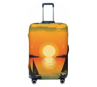 DWVTFSM Housse de bagage de voyage élastique anti-rayures lavable housse de valise de voyage coucher de soleil avec un protecteur de bagages de bateau convient aux valises de 45,7 à 81,3 cm, Noir , M
