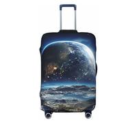 DWVTFSM Housse de bagage de voyage élastique anti-rayures lavable housse de valise de voyage Earth From Moon protection pour valise de 45,7 à 81,3 cm, Noir , M