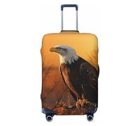 DWVTFSM Housse de bagage de voyage élastique anti-rayures lavable housse de valise de voyage housse de valise de voyage coucher de soleil doré aigle chauve protection de bagages convient aux valises