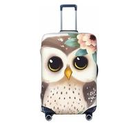 DWVTFSM Housse de bagage de voyage élastique anti-rayures lavable housse de valise de voyage housse de valise de voyage mignon hibou avec fleurs protecteur de bagages convient aux valises de 45,7 à