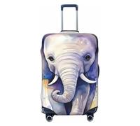 DWVTFSM Housse de bagage de voyage élastique anti-rayures lavable housse de valise de voyage mignon éléphant aquarelle protection pour valise de 45,7 à 81,3 cm, Noir , XL