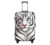 DWVTFSM Housse de bagage de voyage élastique anti-rayures lavable housse de valise de voyage mignon blanc tigre protecteur de bagage convient aux valises de 45,7 à 81,3 cm, Noir , L