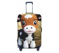 DWVTFSM Housse de bagage de voyage élastique anti-rayures lavable housse de valise de voyage mignon petite vache motif veau protection de bagage convient aux valises de 45,7 à 81,3 cm, Noir , S