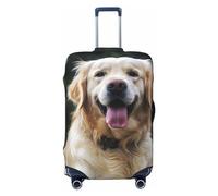 DWVTFSM Housse de bagage de voyage élastique anti-rayures lavable pour valise de voyage amusante Golden Retriever pour valise de 45,7 à 81,3 cm, Noir , XL