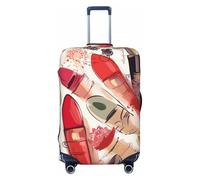 DWVTFSM Housse de bagage de voyage élastique anti-rayures lavable pour valise de voyage cosmétique rouge à lèvres parfum art protection bagages convient aux valises de 45,7 à 81,3 cm, Noir , L