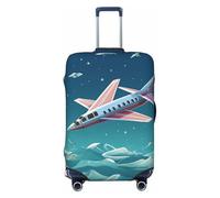 DWVTFSM Housse de bagage de voyage élastique anti-rayures lavable pour valise de voyage en papier pour valise de 45,7 à 81,3 cm, Noir , M