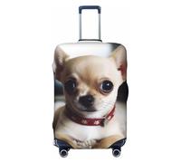 DWVTFSM Housse de bagage de voyage élastique anti-rayures lavable pour valise de voyage mignon Chihuahua Protection pour valise de 45,7 à 81,3 cm, Noir , M