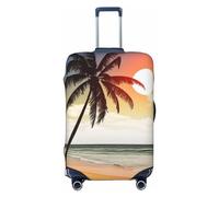 DWVTFSM Housse de bagage de voyage élastique anti-rayures lavable pour valise de voyage palmier sur plage pour valise de 45,7 à 81,3 cm, Noir , S