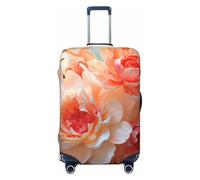 DWVTFSM Housse de bagage de voyage élastique anti-rayures lavable pour valise de voyage Peach Pivoine Protection pour valise de 45,7 à 81,3 cm, Noir , L