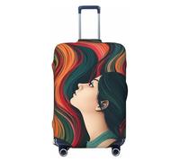 DWVTFSM Housse de bagage de voyage élastique anti-rayures lavable pour valise de voyage pour femme avec longs cheveux colorés protecteur de bagages convient aux valises de 45,7 à 81,3 cm, Noir , XL
