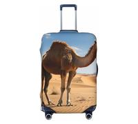 DWVTFSM Housse de bagage de voyage élastique anti-rayures lavable pour valise de voyage sable désert camel protection pour valise de 45,7 à 81,3 cm, Noir , XL
