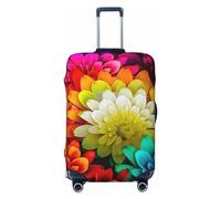 DWVTFSM Housse de protection élastique anti-rayures pour valise de voyage lavable avec fleurs colorées pour valises de 45,7 à 81,3 cm, Noir , XL