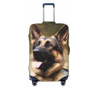 DWVTFSM Housse de protection élastique anti-rayures pour valise de voyage lavable pour valise de voyage animal berger allemand protection pour valise de 45,7 à 81,3 cm, Noir , L