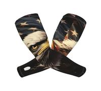 DWVTFSM Manchons de bras de refroidissement pour homme et femme Protection solaire UPF 50+ Drapeau et aigle Manches de jardinage Manchon de refroidissement pour le sport