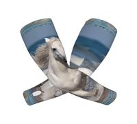 DWVTFSM Manchons de bras de refroidissement pour homme et femme, protection UV UPF 50+, cheval blanc, course sur la mer, manchons de jardinage