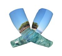 DWVTFSM Manchons de protection solaire pour homme et femme, protection UV UPF 50+, île des Fidji et manches de jardinage en mer transparentes